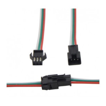 Разъем герметичный с проводом на 3 контакта, комплект (M + F)